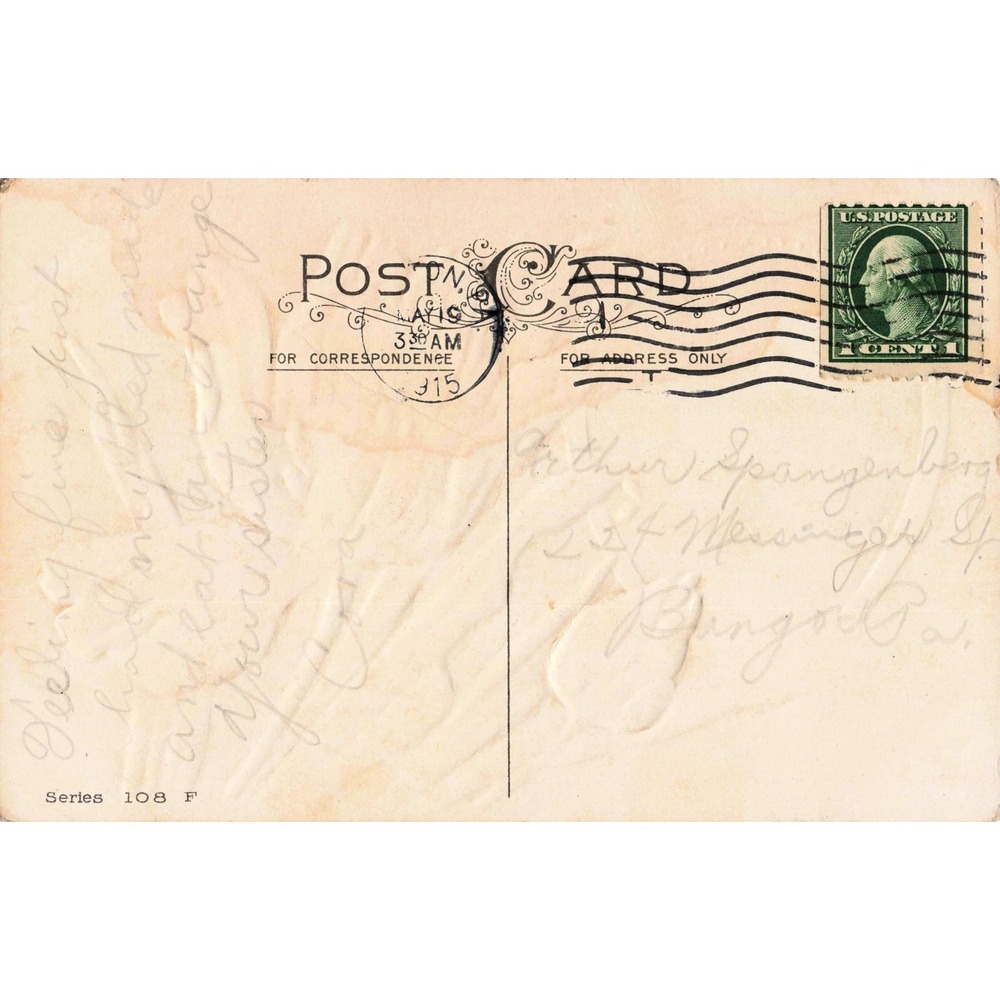 Antique Embossed Postcard Remember Me Red Tulips Flowers Sailboat Nautical 1910 - Picture 2 of 2